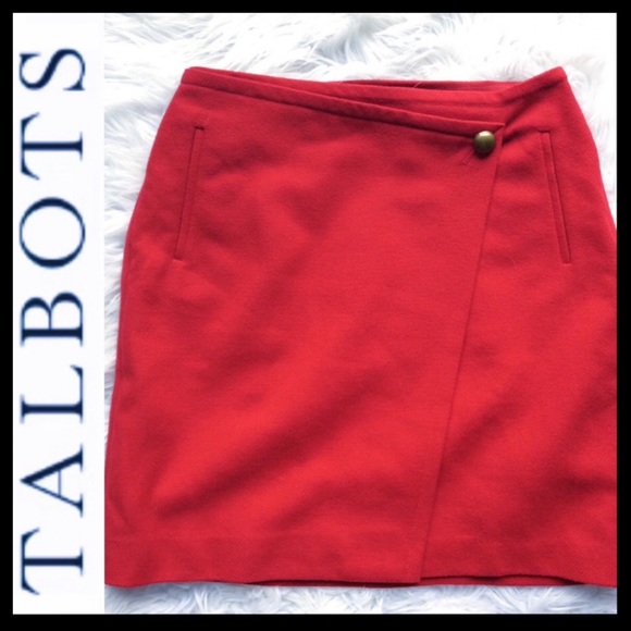 NWOT ⭐️HP⭐️Talbots Wool Blend Faux Wrap Skirt - Picture 3 of 9
